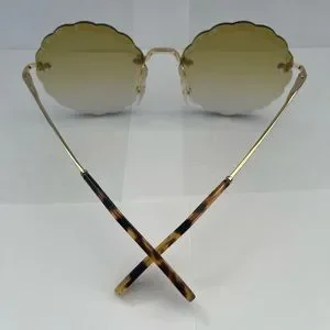 Chloe Rosie round scallop rimless sunglasses Chloe Gold Scalloped Edge Rimless Sunglasses Chloe main image 2
